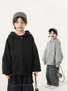 Hooded Gray New Design Sweatshirt Outerwear