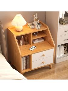 Compact Bedside Storage Cabinet Space-saving Modern Nordic Solid Wood Legs