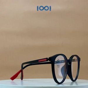 IOOI Eyewear -  Kacamata Bulat TR Lentur Anti Radiasi Blueray Bluecromic Pria Wanita 035