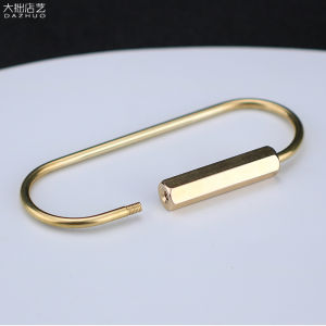 Solid Brass 87mm Extra Large U-Shaped Keychain Pure Copper Key Ring Ring Scandinavian Waist Hanging Accessories Customizable Lettering