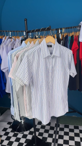 Áo sơ mi nam SỌC ngắn và dài tay form suông vải kate chất mát bền màu đẹp VNO168