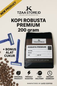 Kopi bubuk robusta premium 200 gram bonus alat cukur