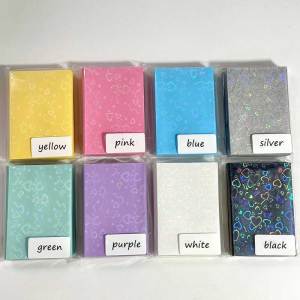 50Pcs/Pack Holographic Heart Kpop Photocard Sleeves Double Layer Matte Card Protector for Photo Cards Album Collectibles