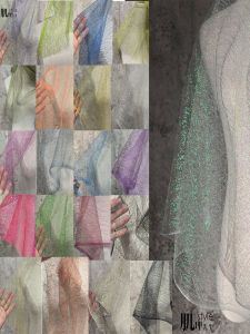 ผ้าตาข่ายโปร่งแสงสีสันสดใส ผ้าแต่งงานแบบโปร่ง ผ้าฝ้าย DIY ผ้าแฟชั่นแบบโปร่งแสงสำหรับงานฝีมือ