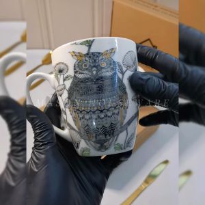 MASON Gelas Keramik / Gelas Aesthetic Mug 350Ml Motif OWL BIRD SERIES