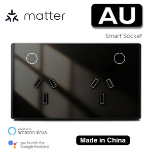 Matter Smart Wall Socket 120 Type AU Plug Outlet 16A Power Touch Switch Wireless Remote Contorl by Alexa Google Home