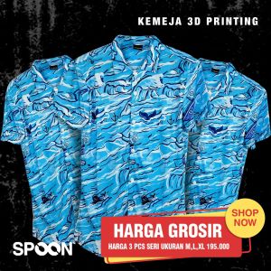 KEMEJA FULLPRINT SPOON GROSIR 3PCS