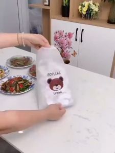 Set khoảng 100 màng bọc thực phẩm túi gấu PE có chun bọc đồ ăn co giãn tái sử dụng nhiều lần [Màng bọc gấu 15k]