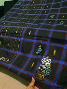 SARUNG BHS SKT GOLD dan SILVER SUTERA SPUNSILK 210 HITAM LIMITED EDITION