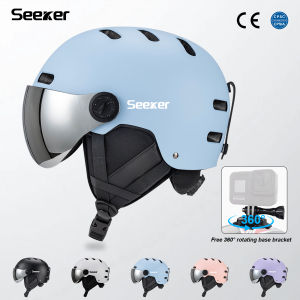 SEEKER upgraded ski helmet men and women super light snowboard skateboard motorcycle snowmobile sun protection goggles ski helme