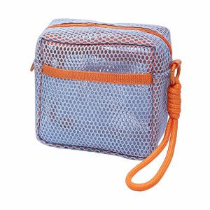 กระเป๋าเครื่องสำอางตาข่ายทรงสี่เหลี่ยมมีสไตล์ กระเป๋าเก็บเครื่องสำอางทรงสี่เหลี่ยมแบบพกพาพร้อมซิป กระเป๋าเก็บของจิปาถะอเนกประสงค์