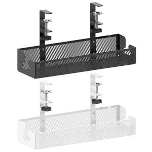 【Homelements】ภายใต้โต๊ะถาดจัดการสายเคเบิลไม่มีสว่าน Clamp ติดตั้งสายจัดเก็บซ็อกเก็บชั้นวางบ้าน อุปกรณ์เสริม