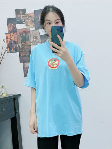 Áo Thun Tay Ngắn in Họa Tiết Hoạt Hình Cổ Tròn Thoải Mái Cho Cặp Đôi Mùa Thu 2022 Dáng Rộng Thoải Mái