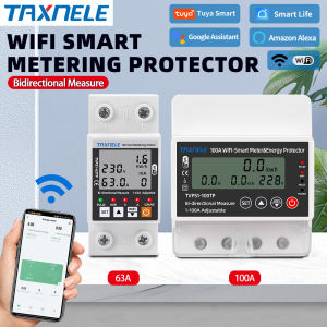 TUYA WiFi Smart Circuit Earth Leakage Over Under Voltage Protector Relay Switch Breaker Energy Power kWh Bidirectional Meter