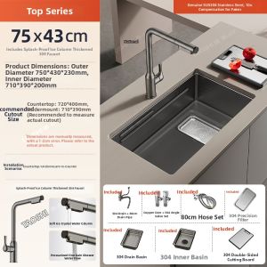 TAOSHI | Stainless Steel 304 Narrow Border Embedded Wash Basin 5mm