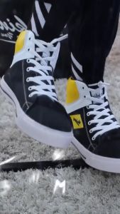 Sepatu Kanvas Sneakers Snackers Kasual Kuliah Kece Gaya Pria Cowok Hitam Keren Main Jalan Jalan S 05