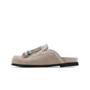 Hotwind | Beaded Fringe Cork Slipper Shoes