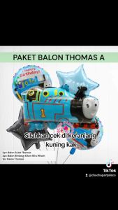 Paket Balon THOMAS A / Dekorasi Ulang Tahun Thomas Train Kereta Api