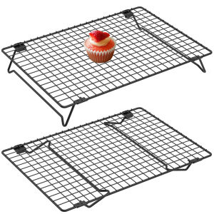 2 Chiếc Dây Thép Carbon Lưới Nướng Bánh Làm Mát Bánh Giá Đỡ Chống Dính Lò Nướng Pizza Bánh Mì Bánh Quy Giá Đỡ BBQ Kệ Phụ Kiện Nhà Bếp