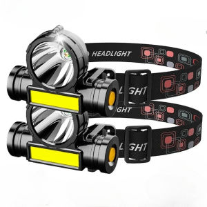 ไฟฉายคาดศีรษะแบบชาร์จซ้ำได้ HeartsShared Super Rechargeable Headlight Cob ไฟฉายคาดหัวแบบชาร์จไฟได้ ไฟ LED สำหรับตกปลา กันน้ำ ชาร์จผ่าน USB ไฟส่องสว่างแรง