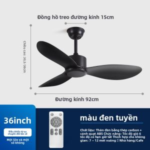 PUYU | Quạt Trần Phong Cách Cổ Điển Không Có Đèn