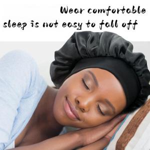 Womens Wide Brim Nightcap Silk Bonnet Hair Wrap for Sleeping Sleep Cap With Elastic Soft Band Sleep Cap With Elastic Soft Band