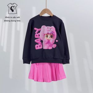 Áo nỉ da cá bé gái bé trai Capybara Bomines Áo sweater cho bé 3 -12 tuổi 14-40kg ATDBB3TIM