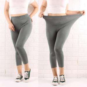 Bamboo Fiber Plus Size Cropped Leggings Womens Summer Thin High Waist Slim Looking Modal Chubby Girl Outwear Tights