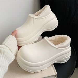 Thin Stripe Water-Proof Bag Heel Cotton Shoes Womens Winter Online Influencer Fashion Raise the Bottom Non Slip Outdoor All-Matching Snow Boots