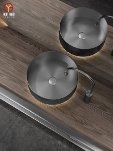 Stainless Steel Tabletop Sink with Lighted Footed Design for Bathroom Handwashing Basin Hotel and Guest House Balcony Wash Basin