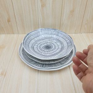 สีดำ จานเซรามิค 3 แบบ จาน 8.1 นิ้ว 10.1 นิ้ว หรือ จานทรงลึก 8.5 x 1.75 นิ้ว