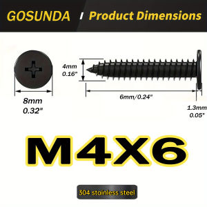M4x6-40mm Vít CA Tự Khai Thác Đầu Phẳng Thép Không Gỉ 304 Cho Đồ Nội Thất Chế Biến Gỗ Dự Án Kim Loại Phillips Drive