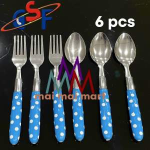 Sendok Garpu Set Stainless Sendok Makan 12 pcs Sendok Garpu Polkadot 6 pcs Sendok Teh Kopi GSF 406 free Bubble Wrap