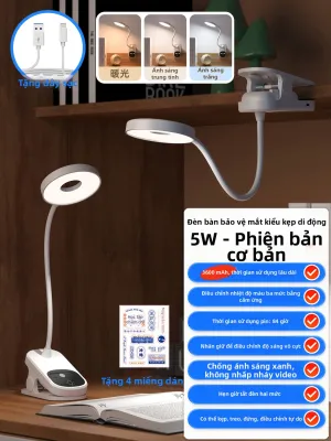 YOULIMEIJIA | Đèn Bàn Kẹp Chống Chói Dùng Học Tập Pin Dài Đời Nguồn Đôi
