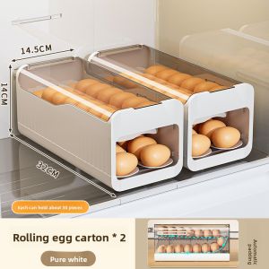 MEIZHUFU | Multi-layer Refrigerator Side-door Egg Organizer Automatic Roll-down Storage Box