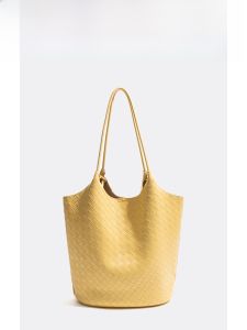 MABULA | Mabula Soft Leather Bucket Bag Unique Design Retro Woven Underarm Tote Bag Multi-Color Sub-Mother Son Bag Single Shoulder Bag