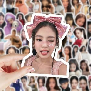 Gold Jennie Stickers Waterproof Decorative Decals for Mobile Phone Case Notebook Luggage Skateboard High Aesthetic Value