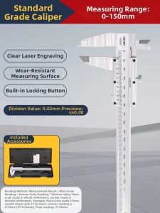 deli | High Precision Stainless Steel Small Depth & Inner Diameter Measuring Caliper