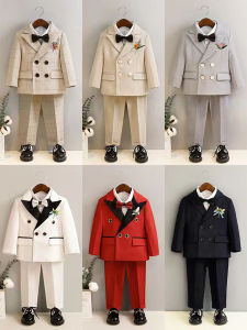 Autumn Winter Boys British Style Performance Suit Child Host Western Wear Cotton Blend Fabric Babys First Year Celebration