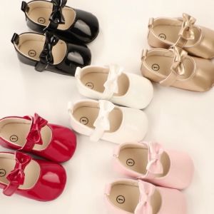 Golden Newborn Baby Baptism Walking Shoes Elegant And Noble Gold Princess Shoes Comfortable Soft Soles Non-slip Walking Shoes