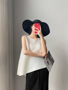 Loose plus Size Womens Tank Top Asymmetrical Sleeveless T-Shirt Brand Clearing Summer Commute Style round Neck Vest