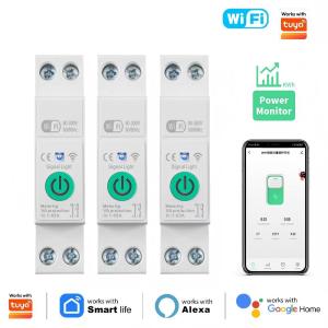 1-63A 1P+N WiFi Smart Circuit Breaker Switch Kwh Metering Timer Relay MCB Voltage Current Protect-Work with Tuya Alexa Google