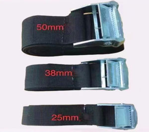 Rope Strong Ratchet Belt Black Buckle Tie-Down Belt Cargo Straps for Car Motorcycle Bike Metal Buckle