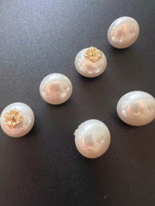 High-End Shell Pearl Buttons Chinese Style Shirt Xiangyun Silk Hanfu Shirt Buttons White Flower Pads New Arrival