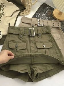 Slim Fit Workwear Denim A-Line Mini Skirt Solid Color High Waist Street Style Short Skirt for Women Summer Collection