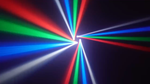 Mini Moving Head Stage Effect Light 4 Arm DMX Sound Control LED RGBW Beam Red Green Laser Strobe 3 in 1 For Disco DJ Party Bars