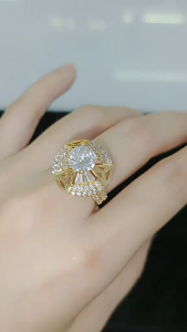 Nhẫn nữ đính đá đồng đỏ không xi