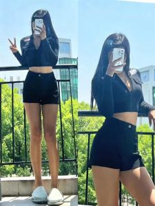 สูง- เอว เดนิม กางเกงขาสั้น ผู้หญิง ฤดูร้อน บาง ยืดได้ Slim-Fitting Hot กางเกง สีดำ สูง เอว ผ้าฝ้าย ยีนส์ยืด กางเกงขาสั้น สําหรับหญิงสาว