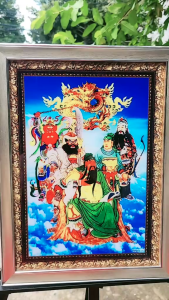 Tranh ngủ công vương phật tranh kính cường lực có khung chỉ phào có móc treo hoàn thiện có tặng kèm đinh đóng tường treo tranh không cần tường