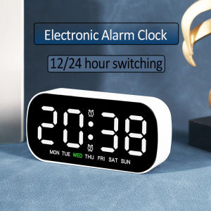 Electronic Alarm Clock Multi Functional LED Screen Display Digital Alarm Clock With Adjustable Brightness 12/24H Table Clock